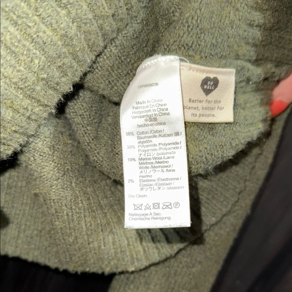 Madewell Textured Olive Cardigan Sweater Size XL - Picture 9 of 10